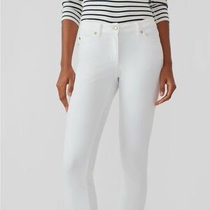 J. McLaughlin White Skinny Jeans Mid-Rise Stretch